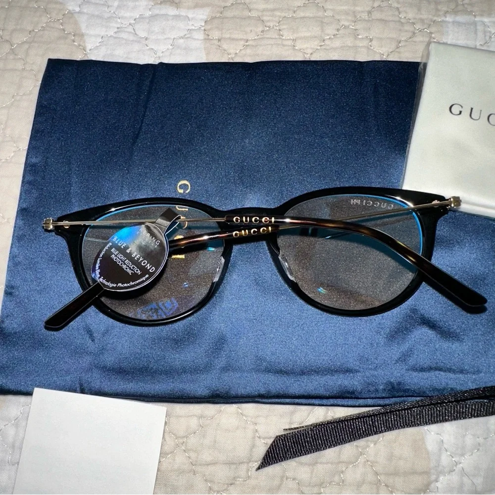 Price Firm - 100% Authentic GUCCI GG1048S Blue Light Oval Sunglasses
